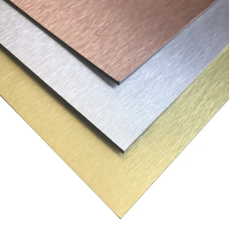 Panneau ACP décoratif à surface brossée en usine